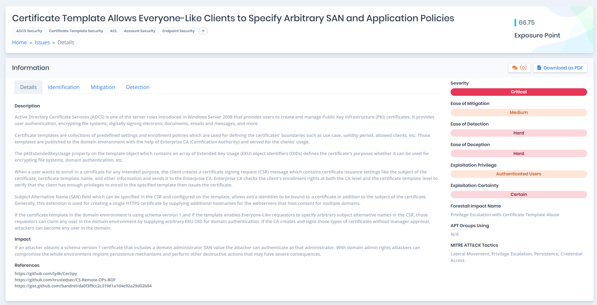 ADCS and identity services misconfigurations exploited by ransomware operators